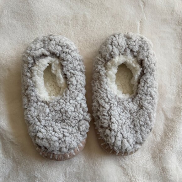 EUC Free People So Soft Sherpa Ballerina Slipper Socks, Gray/Ivory, Size S/M 5-7 - Picture 3 of 14